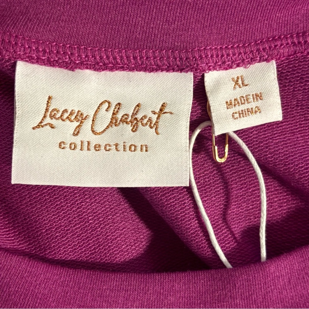 Lacey Chabert Purple Ruched Tie Front Midi Dress - Picture 5 of 8